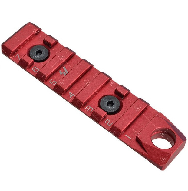 Планка KeyMod & M-Lok універсальна на 7 слотів червона - зображення 1