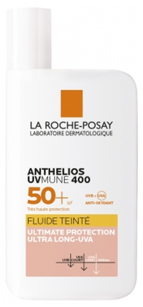 Сонцезахисний флюїд La Roche-Posay Anthelios UVmune 400 Tinted Fluid SPF50+ з тонуючим ефектом 50 мл (3337875797641) - зображення 1