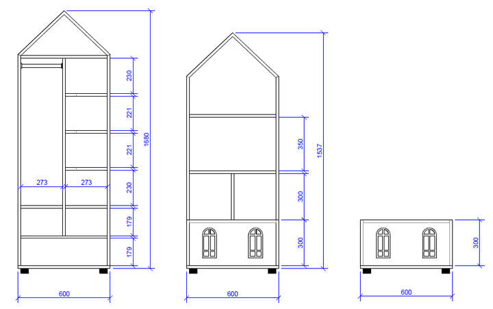 Комплект шкафов Амстердам для детской комнаты Little Room Baby House ваниль (CPL-1301-1) - изображение 3