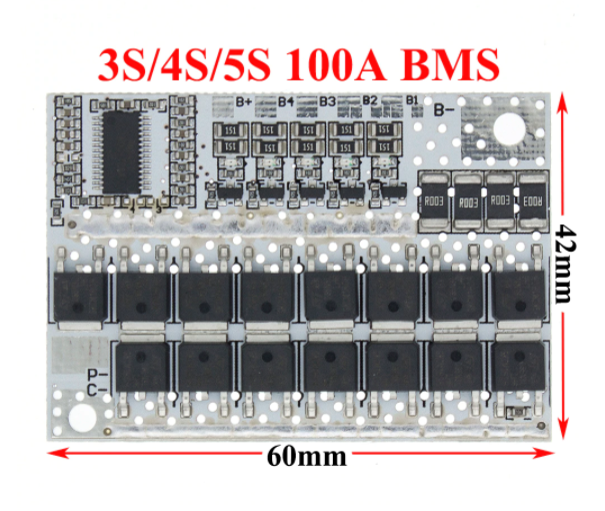 Контролер BMS 5S LMO плата захисту заряду/розряду Li-Ion 18650 100A 21V універсальний (0239) - зображення 4