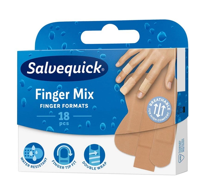 Пластир Salvequick Finger Mix пов'язки для пальців ніг 18 шт (7310615400229) - зображення 1