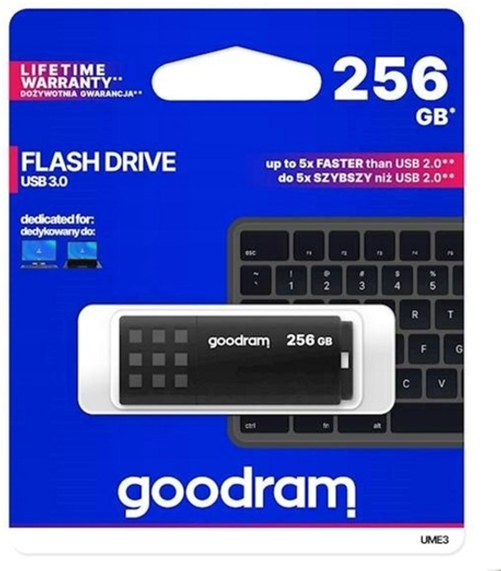 Pendrive Goodram UME3 CARE 256GB USB 3.2 Black (UME3-2560K0R11) - obraz 3