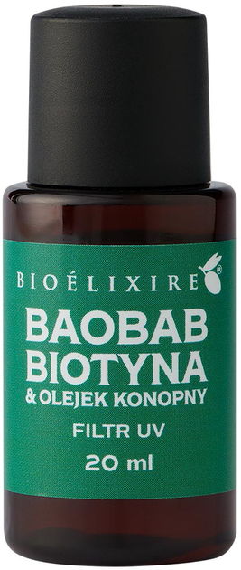 Сироватка Bioelixire Силіконова сироватка для волосся Баобаб + біотин та конопляна олія 20 мл (5903769542338) - зображення 1