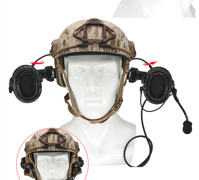 Кріплення на каску Чебурашка для 3M Peltor Comtac II, III, XPI + запасні скоби, Чорний (15161) - Фото 9 Кріплення на каску Чебурашка для 3M Peltor Comtac II, III, XPI + запасні скоби, Чорний (15161) - зображення 9