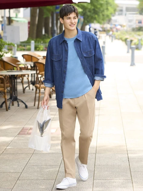 Джинсовая куртка мужская Uniqlo 694778482 S Синяя (1159795280) - изображение 12