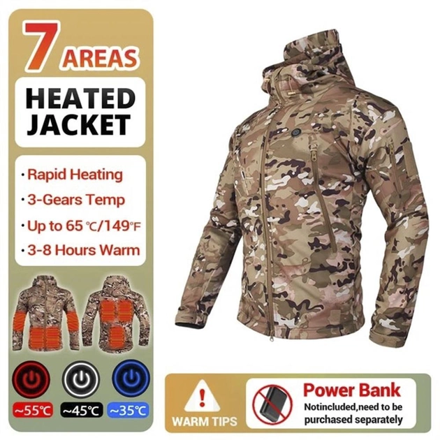 Куртка с подогревом от PowerBank 7 зон XL Камуфляж (1013-384-00) - изображение 2