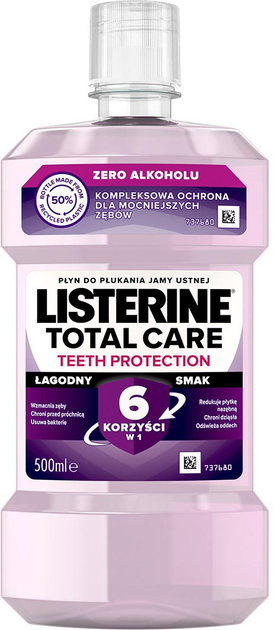 Płyn do płukania jamy ustnej Listerine Total Care Zero 6 w 1 500 ml (3574661065496) - obraz 1