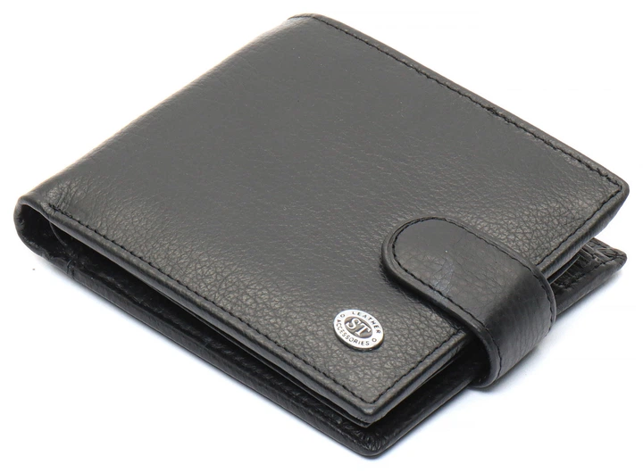 Черное мужское портмоне из натуральной кожи с фиксацией ST Leather ST103 - изображение 2