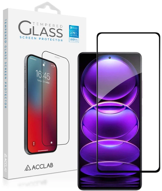 Защитное стекло ACCLAB 9H для смартфона Xiaomi Redmi Note 12 Pro/Xiaomi Redmi 12 Pro Plus/Poco X5 Pro Black (1283126549397) - изображение 2