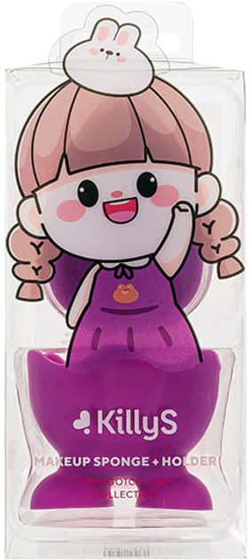 Спонж для макіяжу KillyS Tamagotchi Girl з підставкою фіолетовий 1 шт (5902704172944) - зображення 1