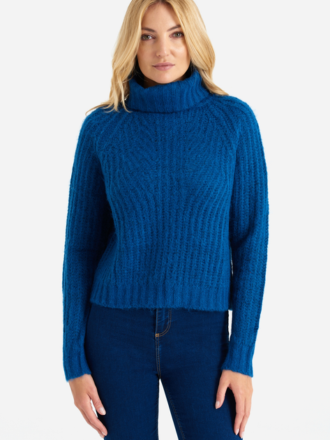 Sweter z golfem damski ciepły Greenpoint SWE6020034W2235M00 M Niebieski (5903245346764) - obraz 1