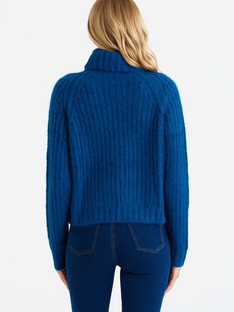 Sweter z golfem damski ciepły Greenpoint SWE6020034W2235M00 L Niebieski (5903245346757) - obraz 2