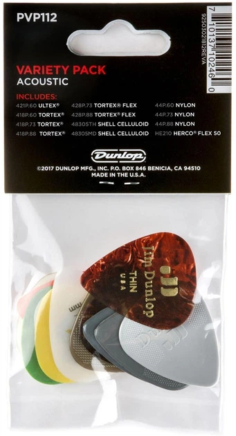 Набір медіаторів Dunlop Acoustic Pick Variety Pack - Фото 2 Набір медіаторів Dunlop Acoustic Pick Variety Pack - зображення 2