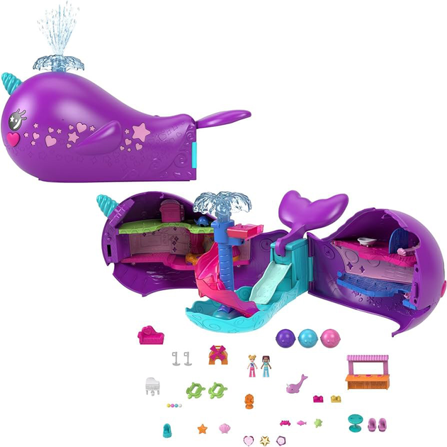 Zestaw do zabawy Mattel Polly Pocket Narwal Łódź Podwodna (0194735108589) - obraz 2