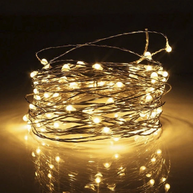Гірлянда Роса Нитка (100 LED) 10 метрів на батарейках - Фото 1 Гірлянда Роса Нитка (100 LED) 10 метрів на батарейках - зображення 1