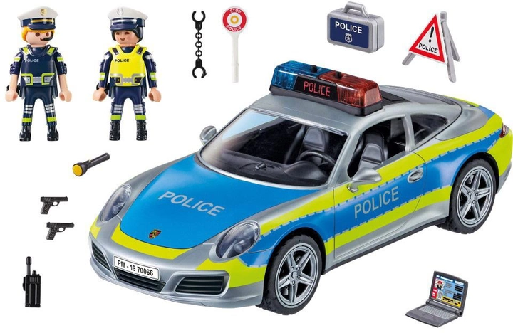 Ігровий набір фігурок Playmobil Porsche 911 Carrera 4S Police (4008789700667) - зображення 2