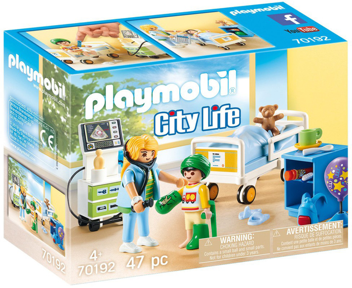Zestaw figurek do zabawy Playmobil City Life Szpitalny pokój dziecięcy (4008789701923) - obraz 1