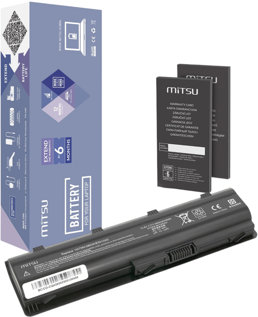 Акумулятор Mitsu для ноутбуків Compaq Presario CQ42/CQ62/CQ72 10.8V-11.1V 4400 mAh (5902687182909) - зображення 1