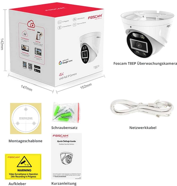 Kamera IP Foscam T8EP Biała (6954836094778) - obraz 12