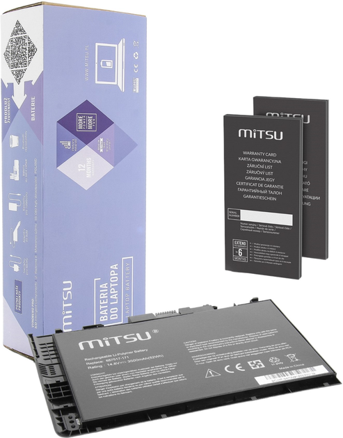 Акумулятор Mitsu для ноутбуків HP EliteBook Folio 9470m 14.4V-14.8V 3500 mAh (5903050370824) - зображення 1