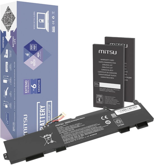 Акумулятор Mitsu для ноутбуків HP EliteBook 735/745/840 G5 11.55V 2200 mAh (5903050376703) - зображення 1