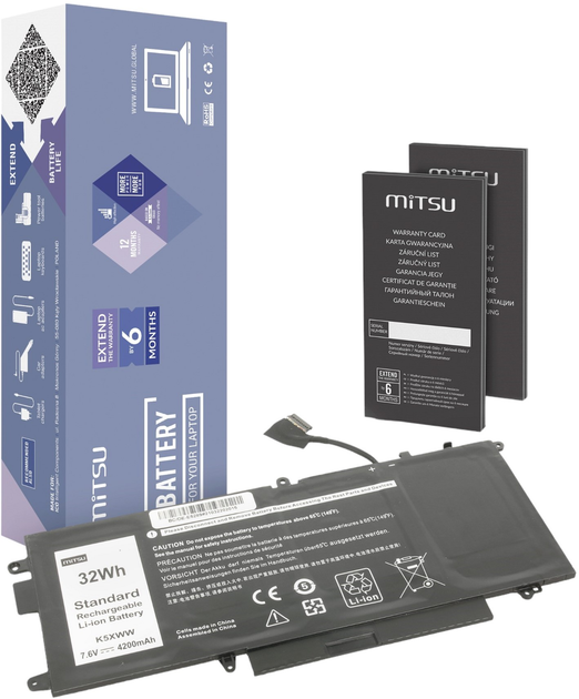 Акумулятор Mitsu для ноутбуків Dell Latitude E5289/7390 7.4V-7.6V 4200 mAh (5903050376918) - зображення 1