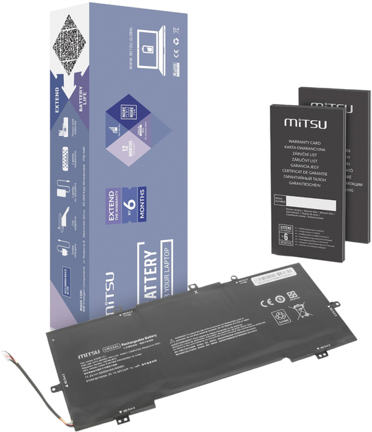 Акумулятор Mitsu для ноутбуків HP Envy 13-D 11.4V 3500 mAh (5903050377410) - зображення 1