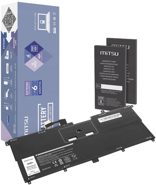 Акумулятор Mitsu для ноутбуків Dell XPS 13 9365/13 9365-D1805TS 7.4V-7.6V 4000 mAh (5904162454495) - зображення 1