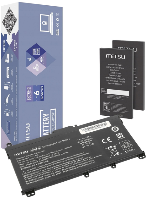 Bateria Mitsu do laptopów HP 240 250 G7 G8/340 348 G5 G7 11.4V 3400 mAh (5903050378769) - obraz 1