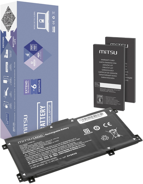Акумулятор Mitsu для ноутбуків HP Envy 17/x360 15 11.55V 3500 mAh (5903050379360) - зображення 1