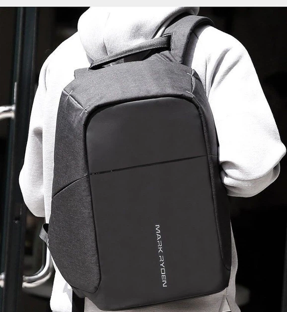 Рюкзак городской Антивор Mark Ryden Safe MR5815ZS SJ G для ноутбука 15,6" с USB объем 18 л. Серый - изображение 5
