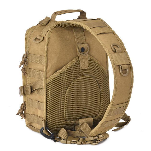 Тактичний штурмовий військовий рюкзак з однією лямкою Armour Tactical М4 Oxford 600D (з системою MOLLE) 20 літрів Койот - зображення 2