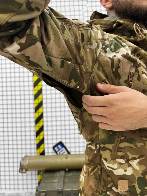Тактичний костюм SoftShell з утяжками та липучки під шеврони Multicam S - зображення 10