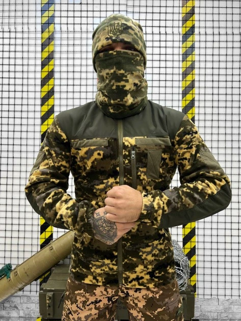 Тактический костюм SoftShell 5 в 1 куртка, штаны, флисовая кофта, шапка, баф Пиксель XXL - изображение 2