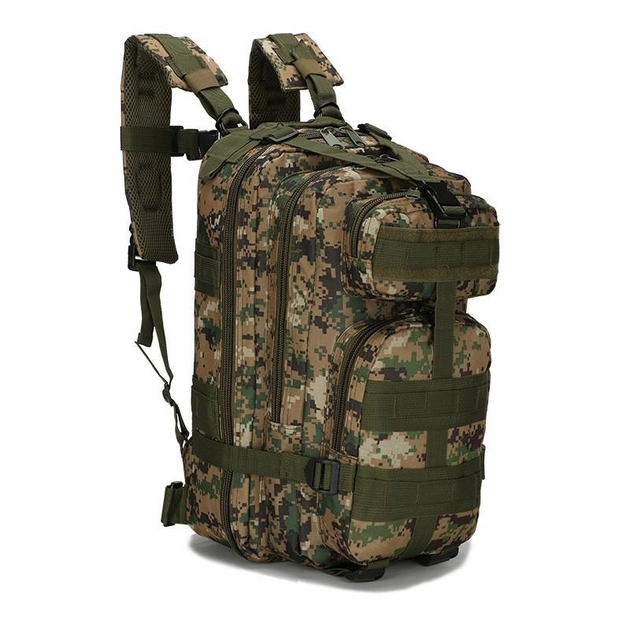 Тактический штурмовой военный рюкзак Armour Tactical М25 Oxford 600D (с системой MOLLE) 20-25 литров Зелёный пиксель - изображение 1