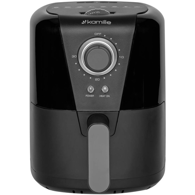 Аэрофритюрница безмасляная Kamille 1000 Вт 1.5 л мультипечь воздушная аэрогриль с таймером KM-6814BL - изображение 1
