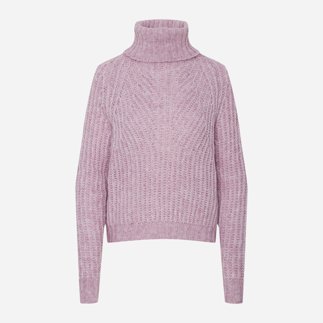 Sweter z golfem damski ciepły Greenpoint SWE6020034W2204M00 L Blady róż (5903245346740) - obraz 6