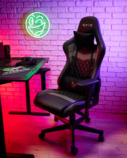 Крісло ігрове RZTK Cobra Чорно-сіре – купити онлайн на ROZETKA