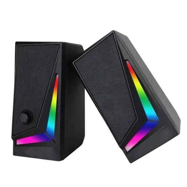 Активные колонки D.J. MJ-100A, для компьютера, ноутбука, смартфона, с RGB подсветкой - Фото 4 Активные колонки D.J. MJ-100A, для компьютера, ноутбука, смартфона, с RGB подсветкой - изображение 4