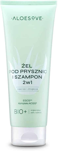 Żel pod prysznic i szampon ALOESOVE BIO+ 2 w 1 250 ml (5902249017267) - obraz 1