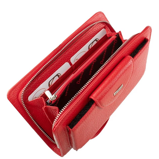 Кошелек женский кожа Desisan 908-04 красный флотар - изображение 2