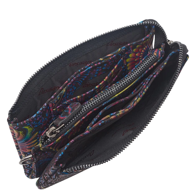 Косметичка-клатч кожа Desisan 063-955 синие цветы - изображение 4