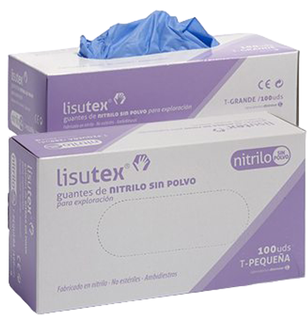 Медичні рукавички Lisutex Guantes Nitrilo S-P T-P S 100 шт (8470001660572) - зображення 1