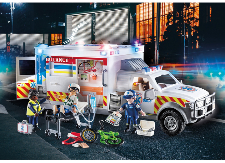 Zestaw figurek do zabawy Playmobil City Action Ambulans pogotowia ratunkowego US (4008789709363) - obraz 3