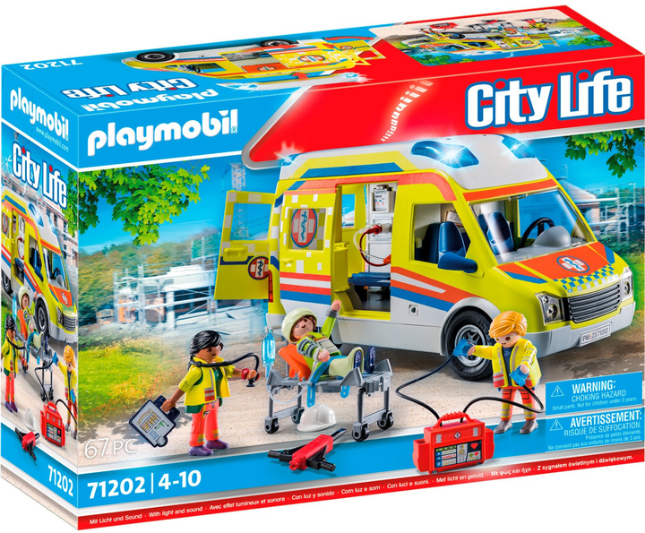 Ігровий набір фігурок Playmobil City Life Машина швидкої допомоги зі світлом та звуком (4008789712028) - зображення 1