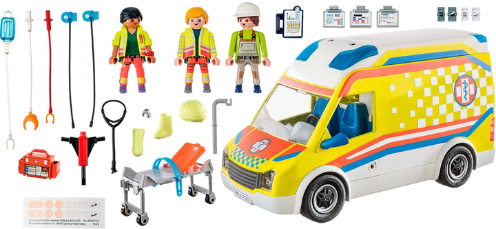Ігровий набір фігурок Playmobil City Life Машина швидкої допомоги зі світлом та звуком (4008789712028) - зображення 2