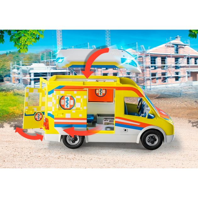 Zestaw figurek do zabawy Playmobil City Life Karetka pogotowia ze światłem i dźwiękiem (4008789712028) - obraz 4