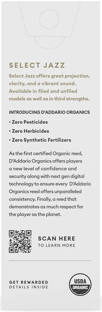 Трости для тенор-саксофона D'Addario ORGANIC SELECT JAZZ - TENOR SAX FILED 2H - 5 PACK - Фото 3 Трости для тенор-саксофона D'Addario ORGANIC SELECT JAZZ - TENOR SAX FILED 2H - 5 PACK - изображение 3