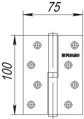 Петля съемная FUARO 413/BL-4 100x75x2,5 черный матовый (правая) - изображение 2