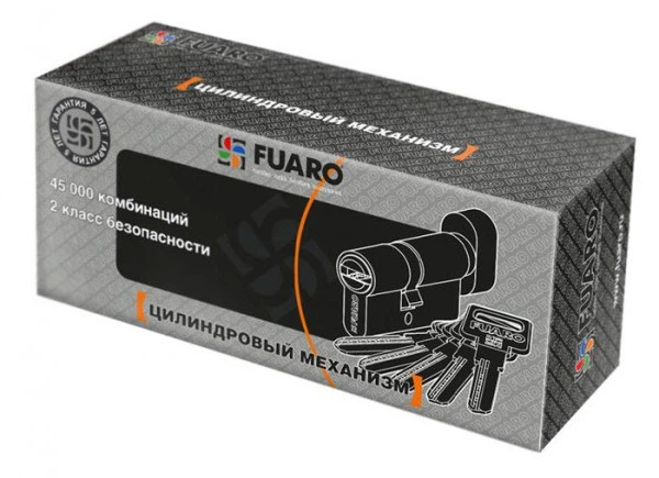 Цилиндровый механизм FUARO R602/70 (30+10+30) CP хром 5Key с вертушкой - изображение 3